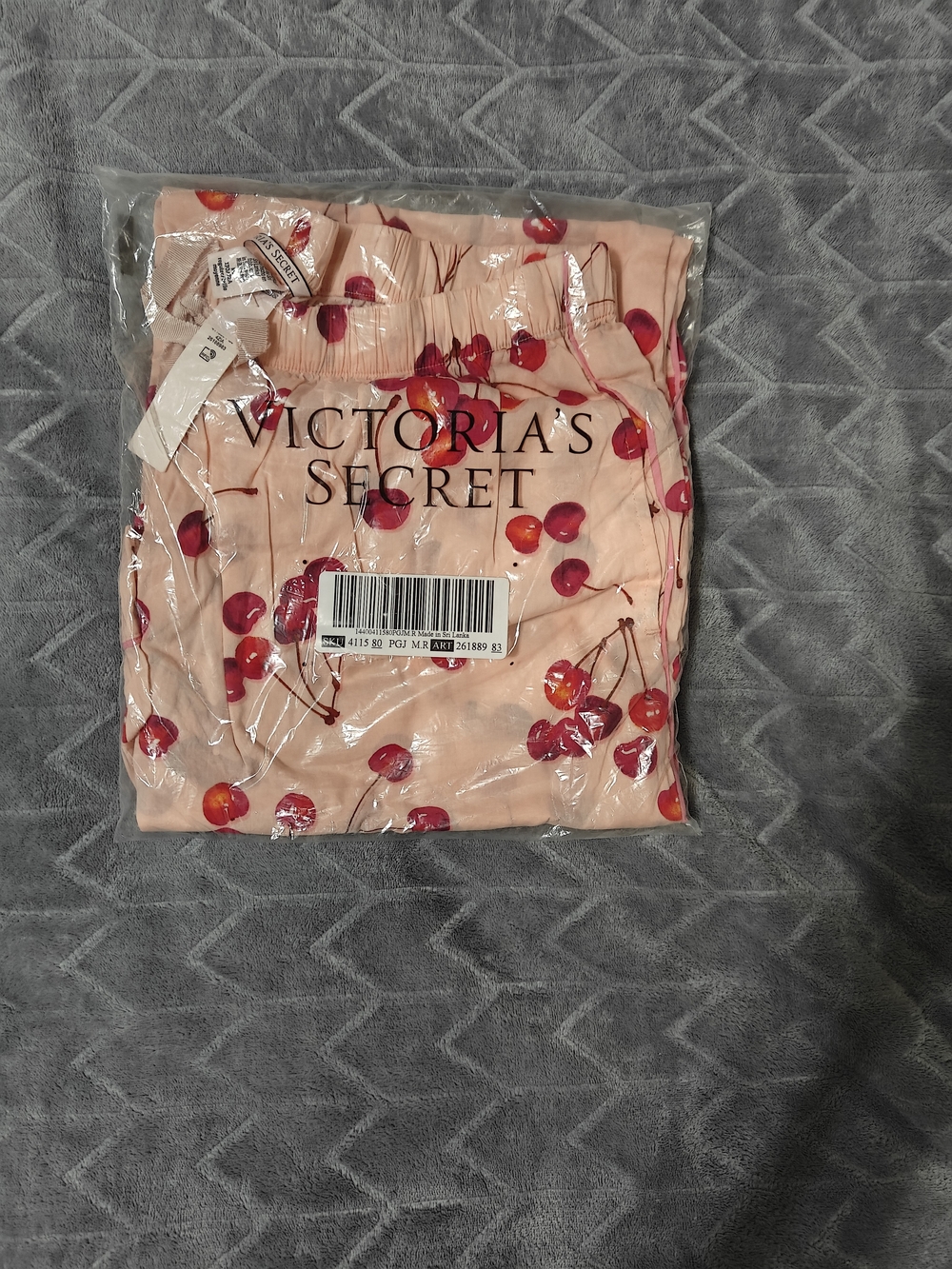 Victoria's Secret Cherry Print Peach Lounge Pants Size M